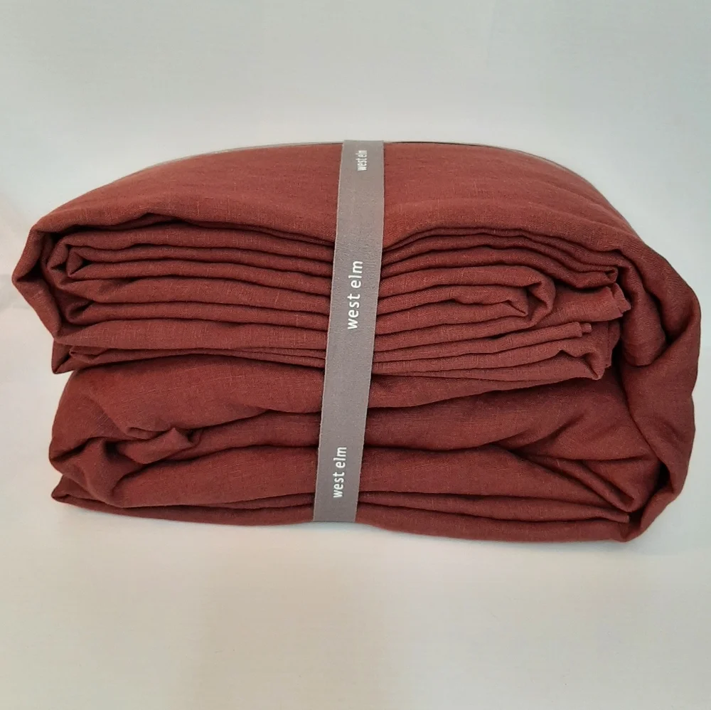 West Elm European Flax Linen King Sheet Set